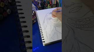 Outline Drawing Using Grid Method 💥 shorts outlinedrawing drawing grid [upl. by Gazzo]