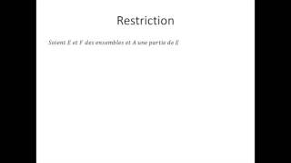 Ensembles et applications partie 11  Restriction [upl. by Adnuhsed]