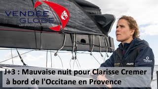 Mauvaise nuit pour Clarisse Cremer à bord de lOccitane le 13 nov 2024 sur le Vendée Globe [upl. by Maegan]