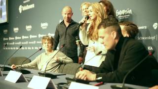 Emmelie de Forest  Only Teardrops acapella at press conference Denmark  Eurovision 2013 [upl. by Nerine]