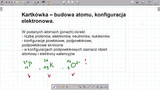 Kartkówka  budowa atomu konfiguracja elektronowa [upl. by Acirne]