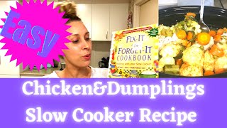 EASY ChickenampDumplings Slow Cooker Recipe [upl. by Anaoy]