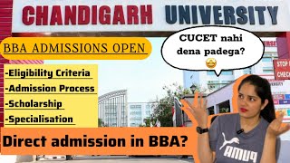 Chandigarh University BBA admission process Direct admission 100Scholarship Eligibility Criteria [upl. by Haleigh]