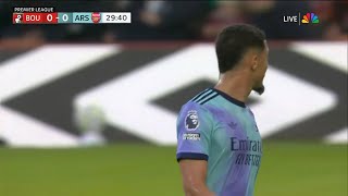 SALIBA RED CARD  BOURNEMOUTH VS ARSENAL [upl. by Odraboel11]