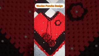 Woolen Poncho crochet poncho woolen poncho design poncho design for girls trending shorts [upl. by Arihsat]