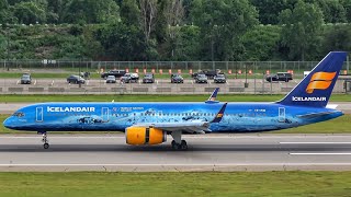 RARE Icelandair 80 Years of Aviation Livery B757256 TFFIR Landing  Minneapolis St Paul [upl. by Novets]