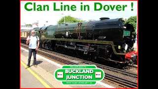 Buckland Junction 321 Steam Locomotive ClanLine and full Pullman coaches arrive at Dover Priory [upl. by Meldon139]