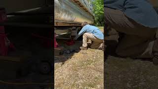 Part 24 Pontoon Boat trailer repair welding esab repair metalworking boat trailer lakeside [upl. by Ateval]