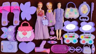 4 minutes satisfying unboxing with modern cute purple barbie doll family toys collection  ASMR [upl. by Ymor]