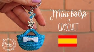 Mini bolso tejido a crochet  Llavero  MARYJ HANDMADE [upl. by Casteel]