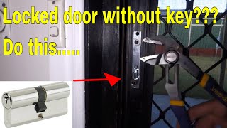 open locked door without key  replace euro cylinder lock [upl. by Yzdnil]