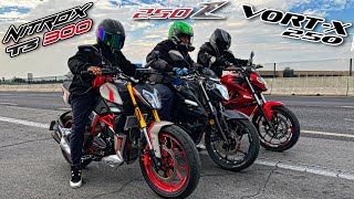 Nitrox T3 300 vs Vortx 250 vs 250zCarrera¡Esto Es Un Batallón🤯😱 [upl. by Fillender395]