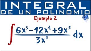 Integral de un polinomio  Ejemplo 2  polinomio entre monomio [upl. by Amlet231]