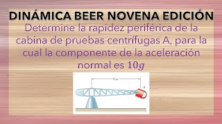 Determine la rapidez periférica de la cabina de pruebas centrífugas A para la cual la componente de [upl. by Adolpho]