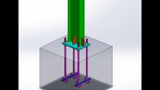 Modélisation dun pied de poteau de charpente métallique sur SolidWorks [upl. by Rohclem153]