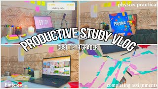 Boards Date Sheet released CBSE 12 GRADER productive study vlog completing assignment practicals [upl. by Alaj774]