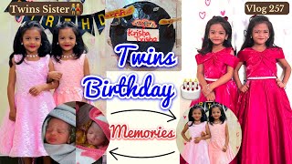 Twins Birthday  Twin’s Birthday Celebration Memories  Krisha Trisha  birthday vlog twins [upl. by Nattie]