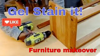 How I refinish a oak plant stand using gel stain [upl. by Burman888]