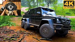 MercedesBenz G 63 AMG 6X6 Off Road Driving  Forza Horizon 5  4k Steering Wheel Gameplay [upl. by Garlan131]