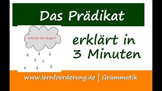 Satzglied Prädikat  erklärt in 3 Minuten [upl. by Aldora993]