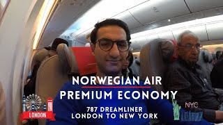 Norwegian Air Premium Economy Class Cabin  Trip Review  London LGW to New York JFK  Worth It [upl. by Kciredorb653]