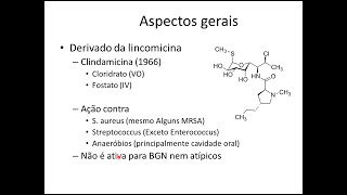 Farmacologia em Antibióticos  Clindamicina apenas slides [upl. by Llen]