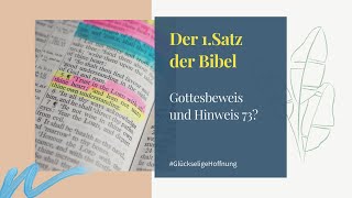 1 Satz der Bibel  Gottesbeweis und Hinweis 73 [upl. by Nwadal179]