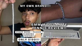 5MM MOISSANITE TENNIS CHAIN REVIEW [upl. by Nessej]