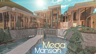 Bloxburg Mega Mansion Modern Warm House NO LARGEPLOT  House Build [upl. by Akiram]