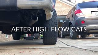 Before and after high flow catalytic converters Flowmaster [upl. by Aram735]