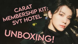 SEVENTEEN Carat Membership Kit  SVT HOTEL  Unboxing [upl. by Airdnahs676]