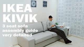 IKEA kivik 3 seat sofa assembly instructions very detailed [upl. by Terces547]