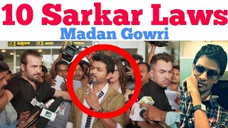 10 Sarkar Laws  Tamil  Madan Gowri  MG  Vijay  Murugadoss [upl. by Aisorbma]