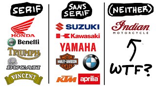 Serif vs Sans vs a Third Category  Motorcycle Wordmarks Explained [upl. by Iaoh781]