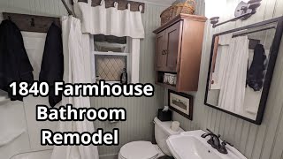 Finished 1840 Farmhouse Bathroom Transformation Before and After DIY Remodel Reveal Part 3 [upl. by Servetnick]