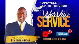 HOPEWELL BAPTIST CHURCH DIVINE WORSHIP SERVICE NOVEMBER 262023 [upl. by Ennobe]