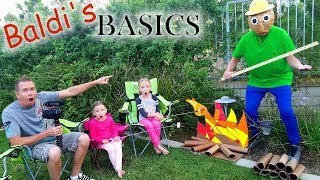 Camping With Baldis Basics in Real Life 24 Hour Overnight Challenge [upl. by Ellenahs265]