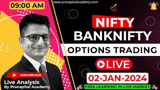 02 January Live Trading  Nifty Banknifty Live Options Trading  Nifty 50 Live nifty50 live [upl. by Hollander546]