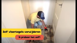 ZELF VLOERTEGELS VERWIJDEREN  Klussen Zonder Ervaring  Ik Probeer Het Zelf [upl. by Yezdnil]