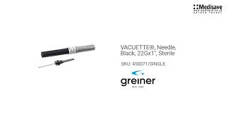 VACUETTE Needle Black 22Gx1 Sterile 450071 SINGLE [upl. by Norm]