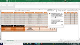 CALCULO EXPERIENCIA LABORAL  EXCEL [upl. by Welton]