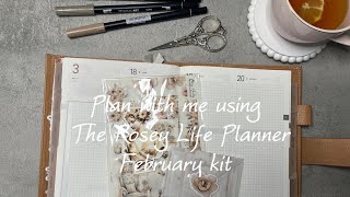 Plan with me using The Rosey Life Planner February Kit [upl. by Inanaup]