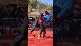 very tough wrestling match between tall boy and girl mixed wrestling fight kushti [upl. by Nawud830]