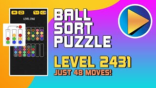 Ball Sort Puzzle Level 2431 Walkthrough 48 Moves [upl. by Adnaloj]