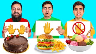 No Hands vs One Hand vs Two Hands ✋ Eating Challenge 🤣 [upl. by Alyag]