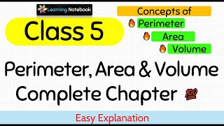 Class 5 Maths Chapter Perimeter Area and Volume [upl. by Filiano]