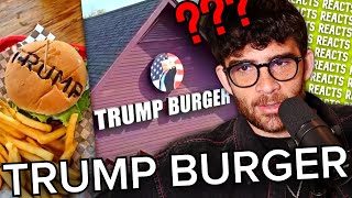 Trump Burger  HasanAbi Reacts [upl. by Nosae43]