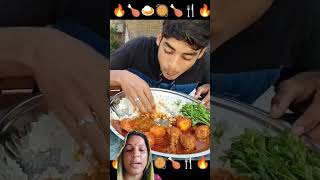 egg curry chicken biryani and rice food foodie foodlover shortvideo shorts [upl. by Rebane]