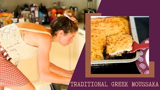 Traditional Greek Moussaka Recipe [upl. by Elleirad]