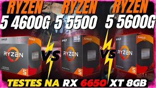 Ryzen 5 4600G vs Ryzen 5 5500 vs Ryzen 5 5600G  RX 6650 XT Phantom  Testes em 10 Games 1080P [upl. by Aihceyt]